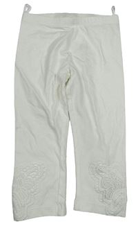 Smetanové capri legíny s krajkovými motýly C&A