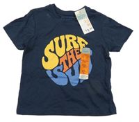 Nové - Tmavomodré tričko s nápisem Primark