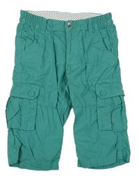 Zelené plátěné cargo capri kalhoty C&A