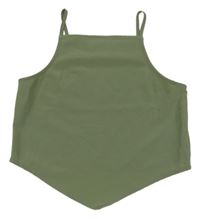Khaki crop top H&M