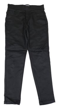 Černé skinny kalhoty koženého vzhledu F&F