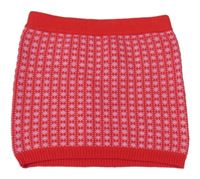 Červeno-růžová vzorovaná pletená sukně Lindex