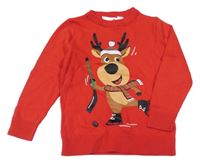 Červený svetr se sobem H&M