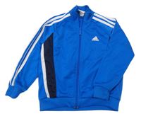 Modro-tmavomodro-bílá sportovní propínací mikina Adidas