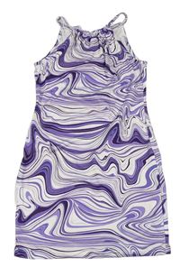 Bílo-fialové vzorované šaty Shein