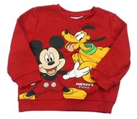 Červená mikina s Mickeym Disney