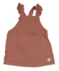 Starorůžové plátěné laclové šaty s kapsou H&M