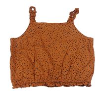 Hnědý lehký vzorovaný crop top H&M