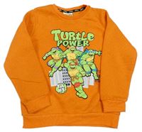 Oranžová mikina s želvami Ninja zn. Primark
