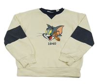 Smetanovo-šedá mikina s Tomem a Jerrym H&M