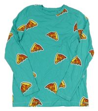 Zelené pyžamové triko s pizzou George