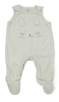 Bílé sametové dupačky s králíkem C&A