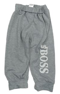 Šedé lehké tepláky s nápisem 