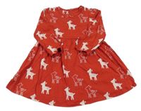 Červené bavlněné šaty s koloušky M&S