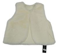 Nové - smetanová kožešinová podšitá vesta dunnes