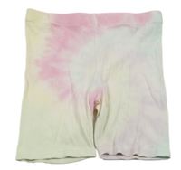 Růžovo-žluté žebrované batikované kraťasy F&F