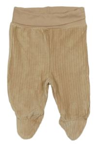 Hnědé žebrované sametové polodupky 