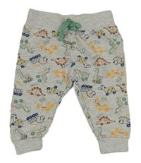Šedé tepláky s barevnými dinosaury Ergee