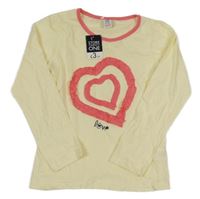Nové - smetanové triko se srdcem 