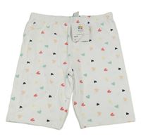 Nové - bílé kraťasy s barevnými srdíčky Topolino