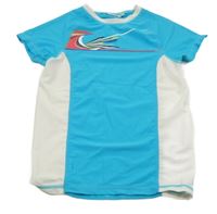 Modro-bílé UV tričko s potiskem 