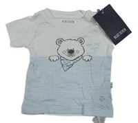 Nové - bílo-modré tričko s medvědem blue seven