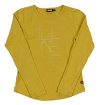 Okrové triko s výšivkou 