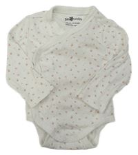 Bílé žebrované květované zavinovací body Pep&Co