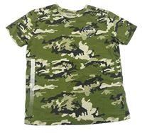 Khaki-černo-béžové army tričko s nápisy Next