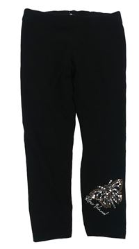 Černé legíny s obrázkem z flitrů River Island