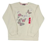 Bílá mikina s motýlky zn. Primark