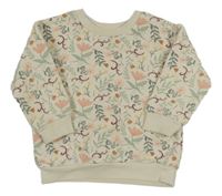 Smetanová květovaná mikina zn. Primark