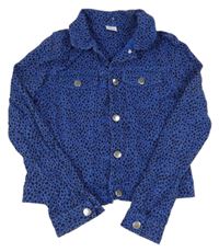 Modro-černá puntíkatá crop riflová bunda F&F