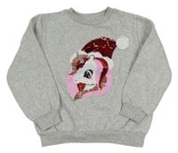 Šedá mikina s jednorožcem z flitrů H&M