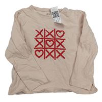 Světlerůžové triko s piškvorkami H&M