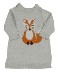 Světlešedé svetrové šaty s liškou M&S