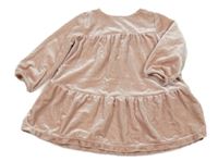 Světlerůžové sametové šaty H&M