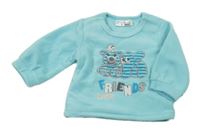 Světlemodrá fleecová mikina se slonem a medvídkem Ergee