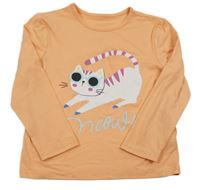 Oranžové triko s kočkou Primark