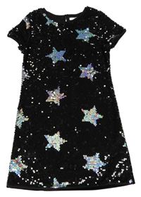 Černé flitrovo/sametové šaty s hvězdami M&S