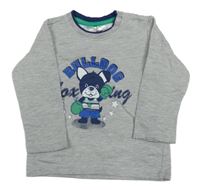 Šedá mikina s pejskem a nápisy Ergee