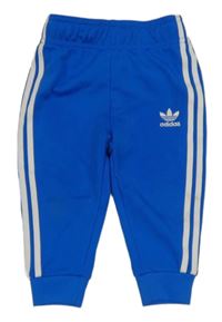 Modro-bílé sportovní tepláky s pruhy Adidas