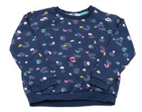 Tmavomodro-barevná mikina s leopardím vzorem M&S