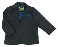 Tmavomodro-barevné melírované společenské sako Next