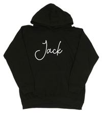 Černá mikina s nápisem a kapucí 