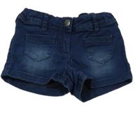 Tmavomodré teplákové riflové kraťasy C&A