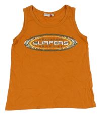 Oranžové tílko s nápisem 