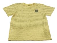 Žluto-tmavomodré pruhované tričko se surfy Yigga