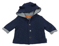 Tmavomodrá propínací mikina s kapucí Baker