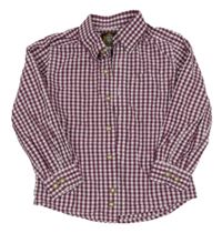 Fialovo-bílá kostkovaná košile 